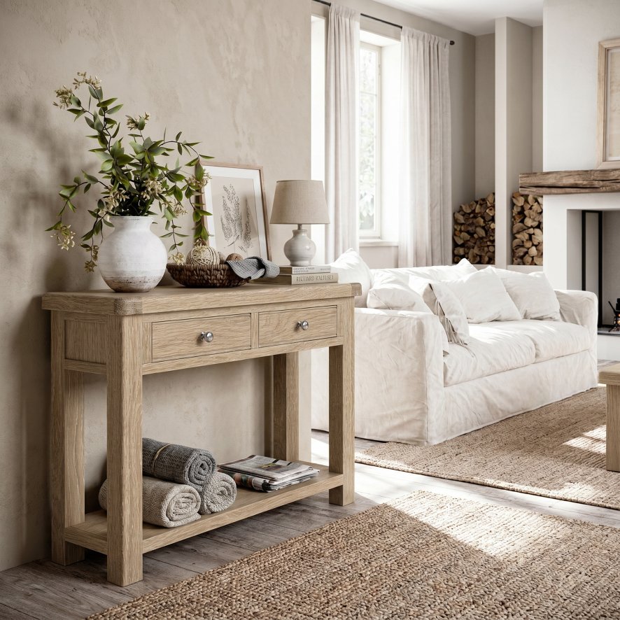Global Home Group Providence (White Wash) - Console Table