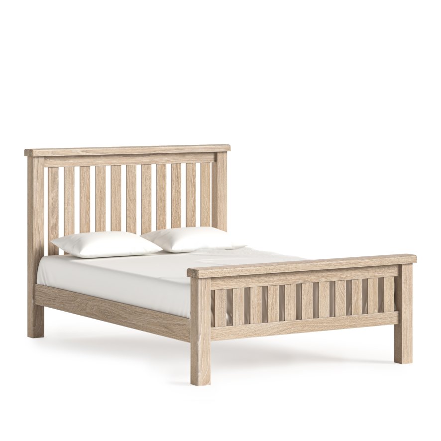 Global Home Group Normandy White Wash - 5#039; Bed Slatted