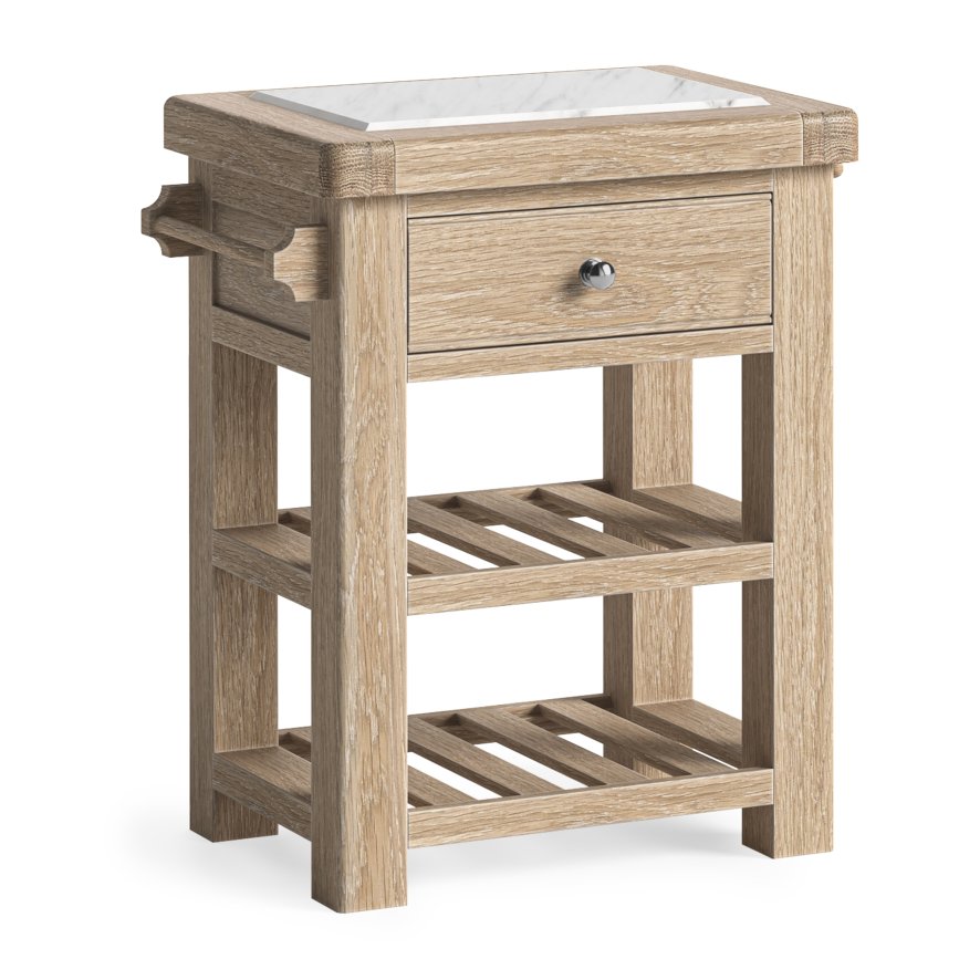 Global Home Group Normandy White Wash - Small Kitchen Island