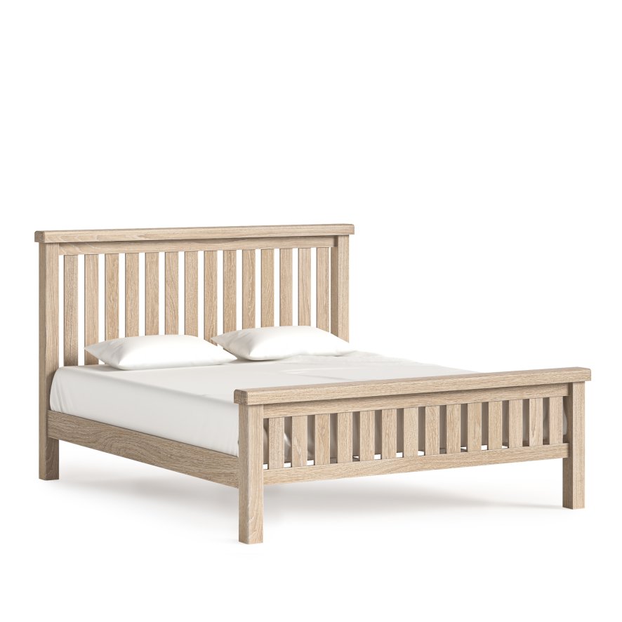 Global Home Group Normandy White Wash - 6#039; Bed Slatted