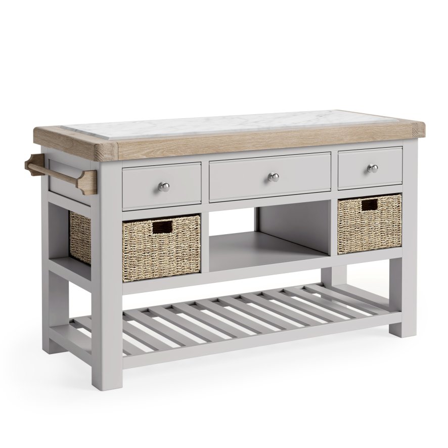 New Hampshire - Large Kitchen Island Stone Grey New Hampshire - Large Kitchen Island Stone Grey