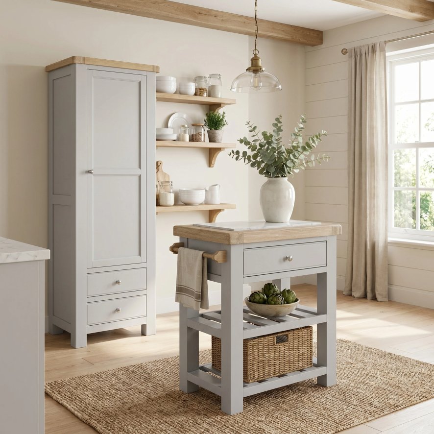 Global Home Group New Hampshire - Single Larder Unit Stone Grey