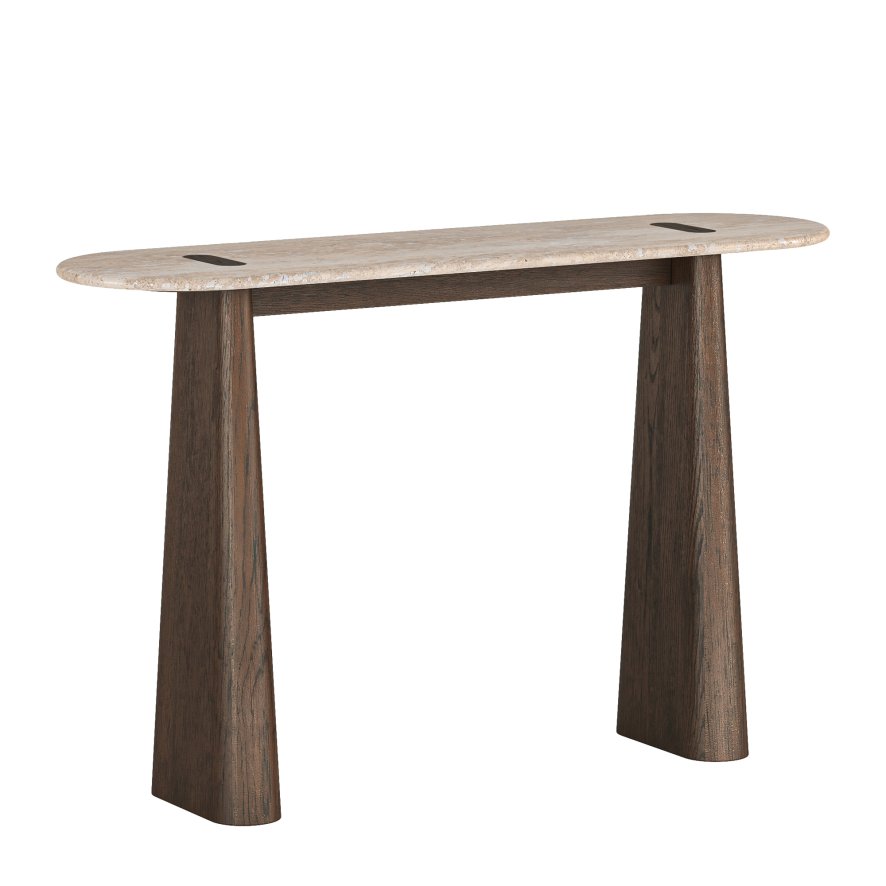 Global Home Group California - Console Table (Travertine Top)