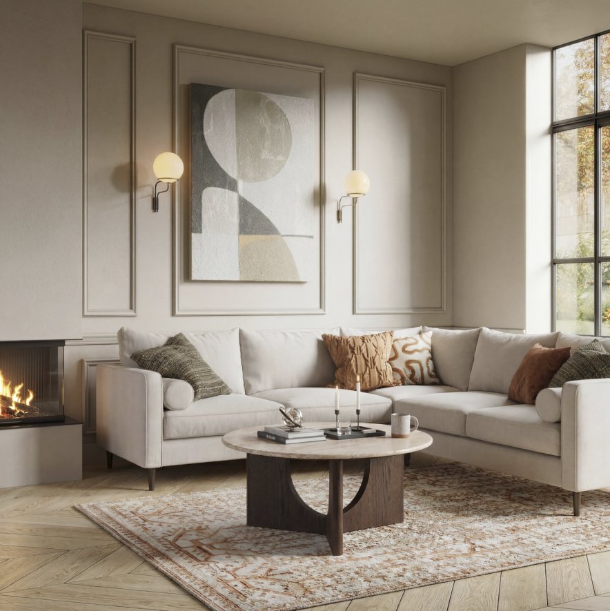 Global Home Group Vermont - Coffee Table (Travertine Top)