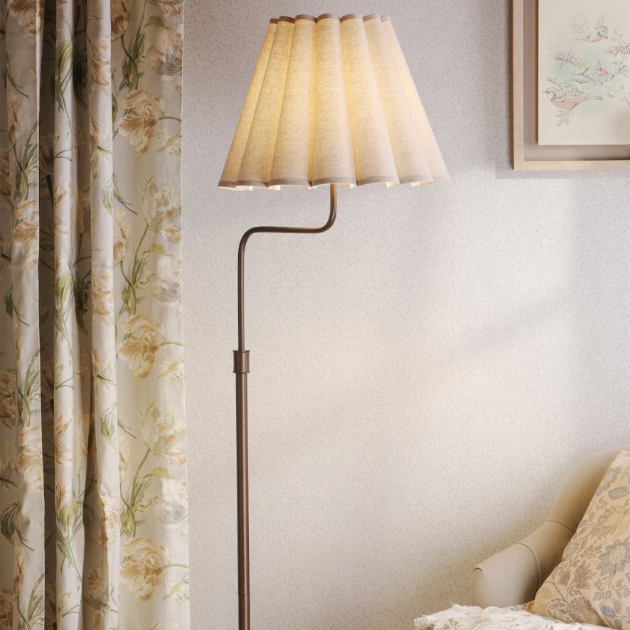 Laura Ashley Lighting Laura Ashley - Holwell Floor Lamp Antique Bronze With Shade