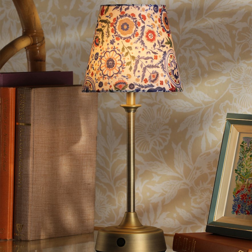 Joules Lighting Joules - Apsley Rechargeable Table Lamp Matt Antique Brass With Shade LED