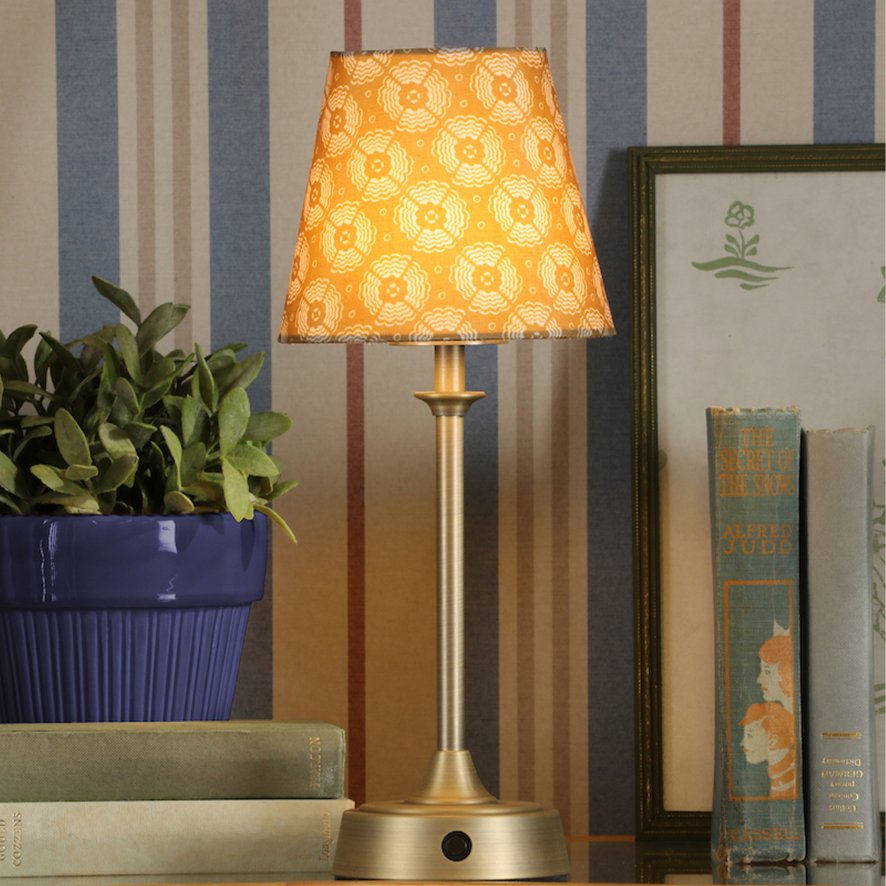 Joules Lighting Joules - Apsley Rechargeable Table Lamp Matt Antique Brass With Shade LED