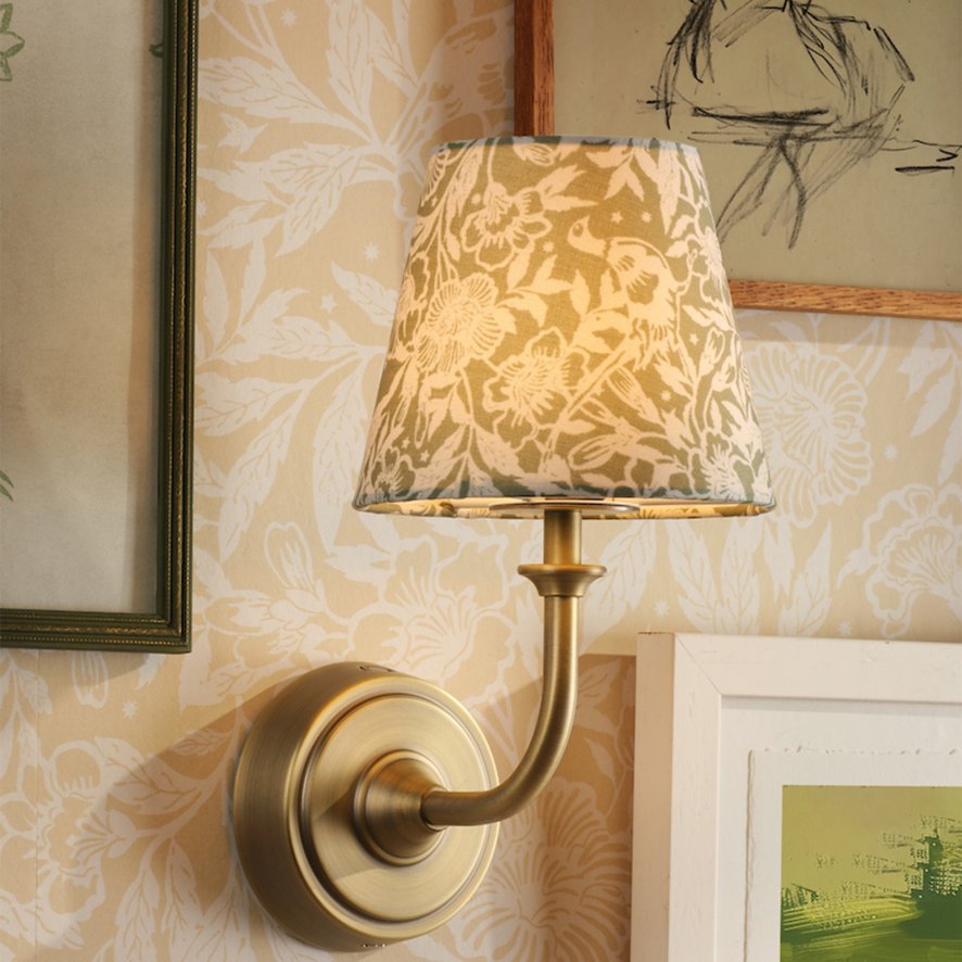 Joules Lighting Joules - Apsley Rechargeable Wall Light Matt Antique Brass With Shade LED