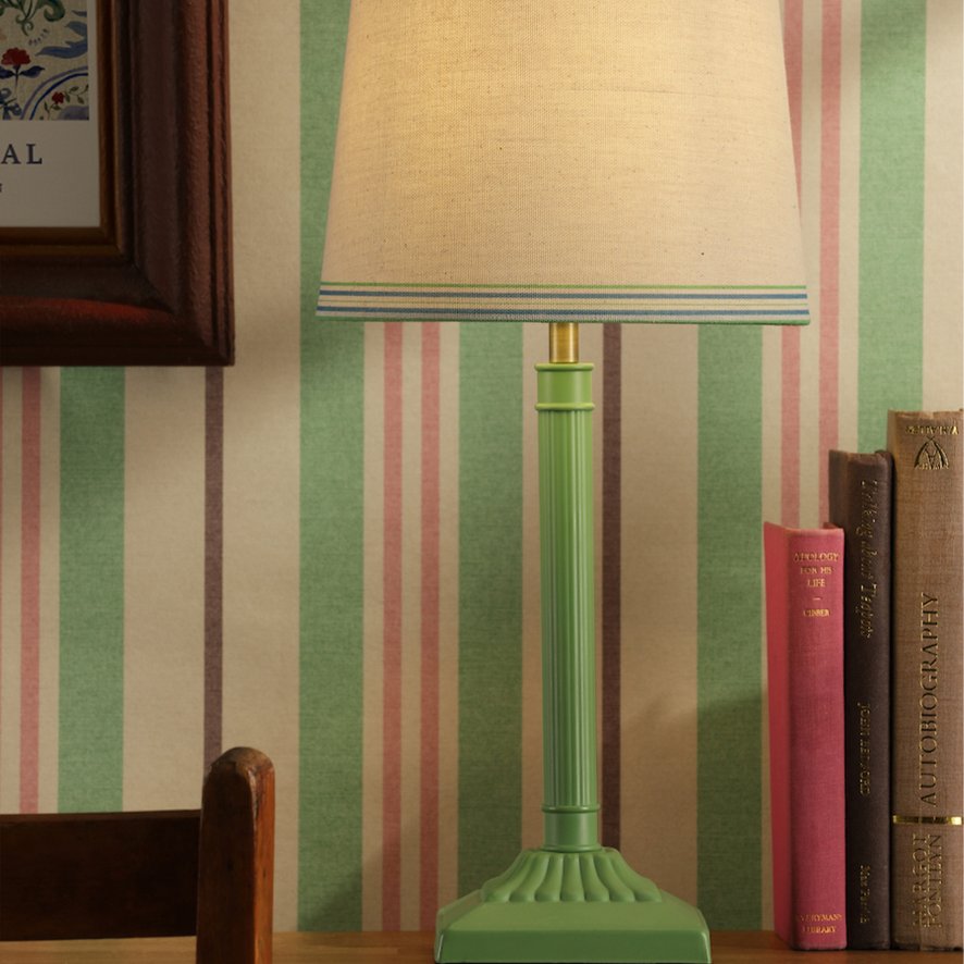 Joules Lighting Joules - Buscot Table Lamp Matt Green and Matt Antique Brass With Shade