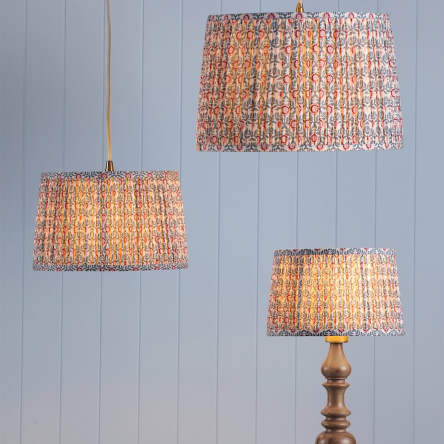 Joules Lighting Joules - Folly Multi Coloured Cotton Tapered Drum Shade (25cm)