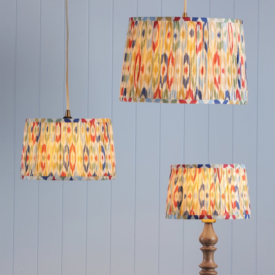 Joules Lighting Joules - Folly Multi Coloured Cotton Tapered Drum Shade (30cm)