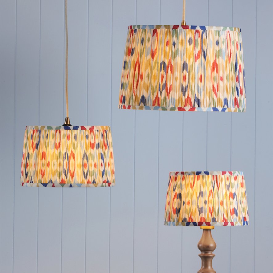 Joules Lighting Joules - Folly Multi Coloured Cotton Tapered Drum Shade (40cm)