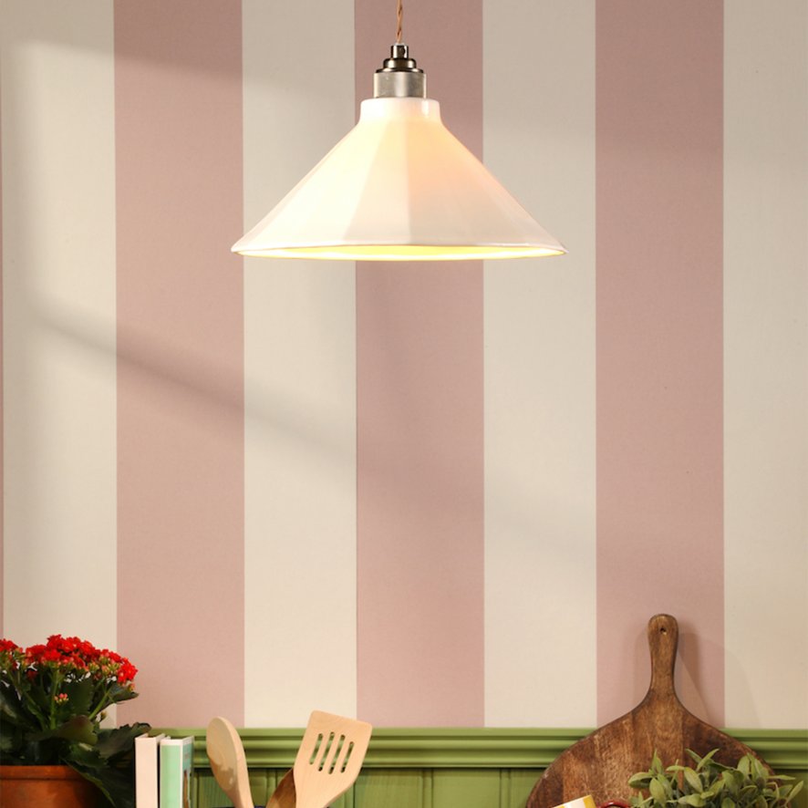Joules Lighting Joules - Lynton Pendant Satin Bronze and Cream Ceramic