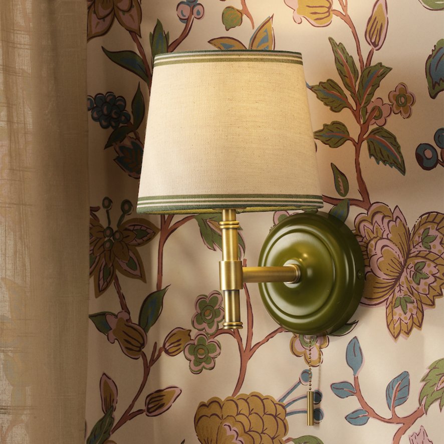 Joules Lighting Joules Upton - Wall Light With Shade (Matt Green and Matt Antique Brass)