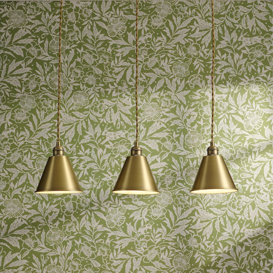 Joules Lighting Joules Wollaton - 3 Light Bar Pendant Matt Antique Brass and Matt White
