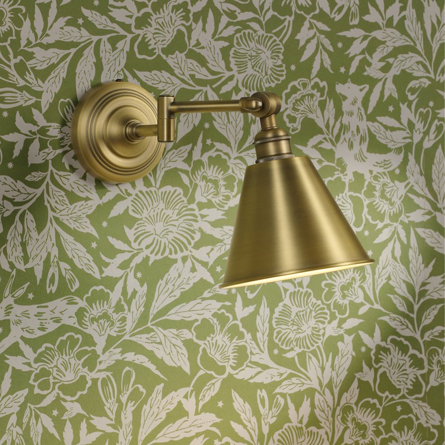 Joules Lighting Joules Wollaton - Single Spotlight Matt Antique Brass and Matt White