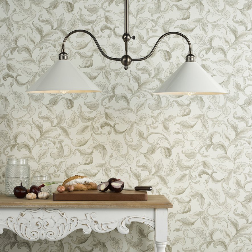 English Heritage Lighting English Heritage - Audley End 2 Light Bar Pendant (Rubbed Bronze and Cream)