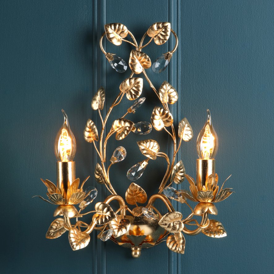 English Heritage Lighting English Heritage - Audley End 2 Light Wall Light Gold Leaf