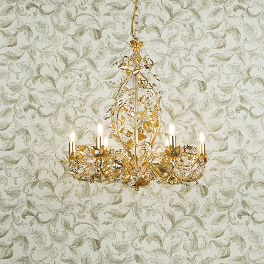 English Heritage Lighting English Heritage - Audley End 6 Light Pendant Gold Leaf
