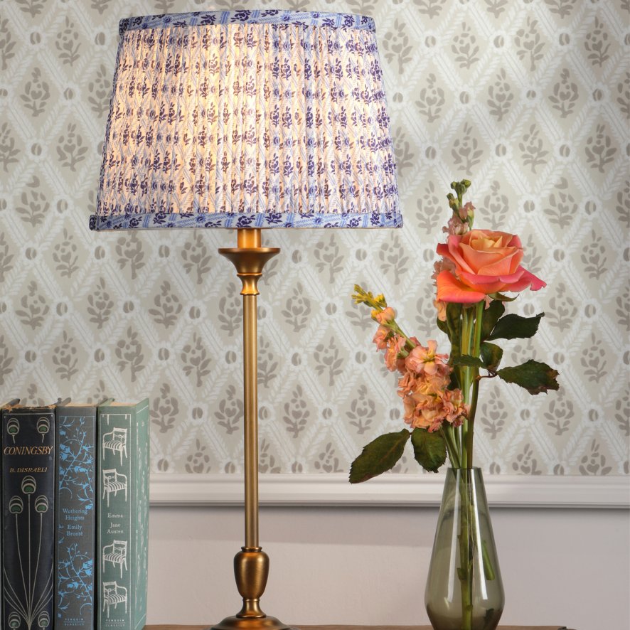 English Heritage Lighting English Heritage - Belsay Hall Table Lamp Antique Bronze With Shade