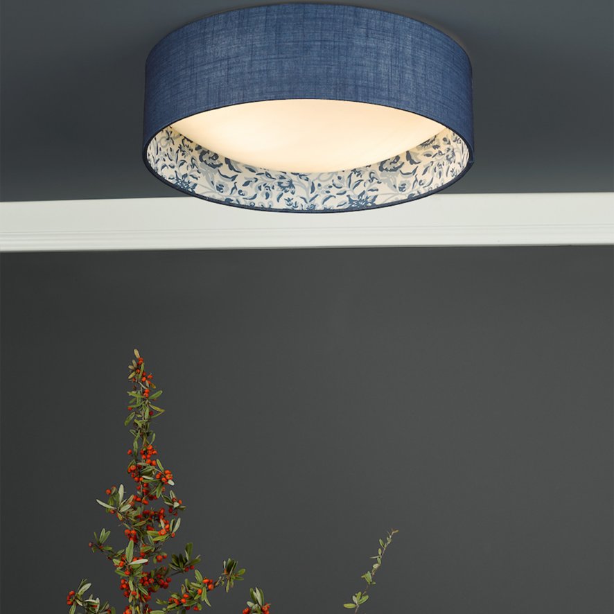 English Heritage Lighting English Heritage - Down House 2 Light Flush Blue and Multi Coloured