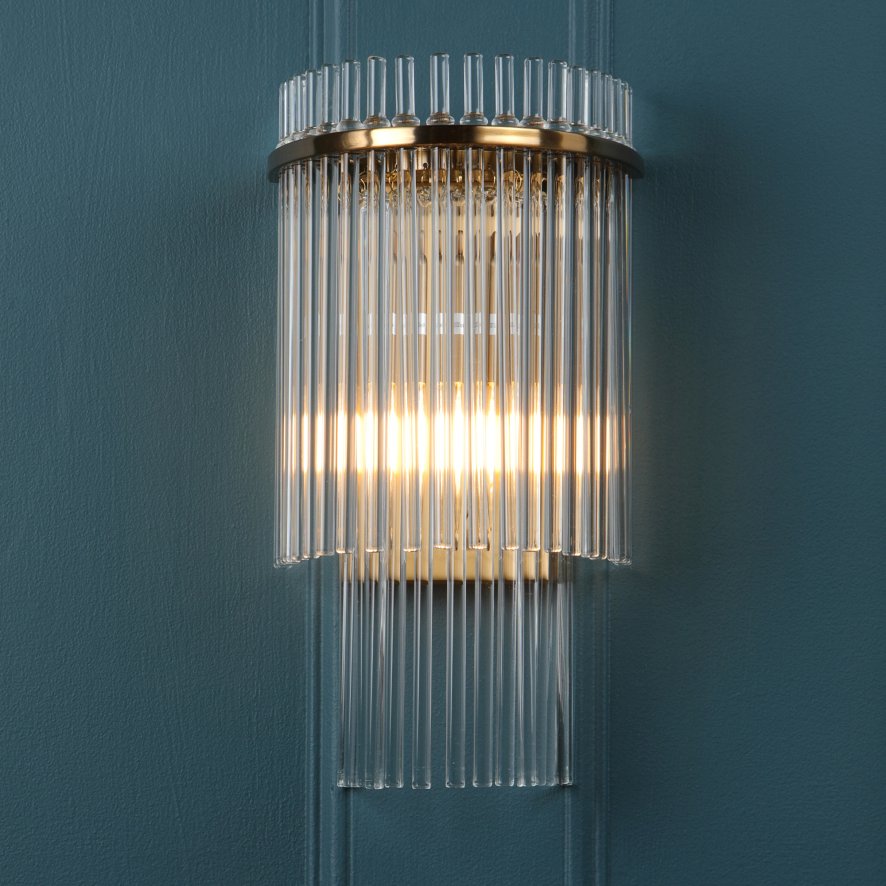 English Heritage Lighting English Heritage - Eltham Wall Light Antique Gold and Glass