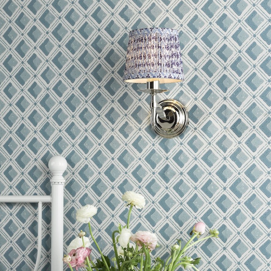 English Heritage Lighting English Heritage - Marble Hill Wall Light Polished Nickel With Shade