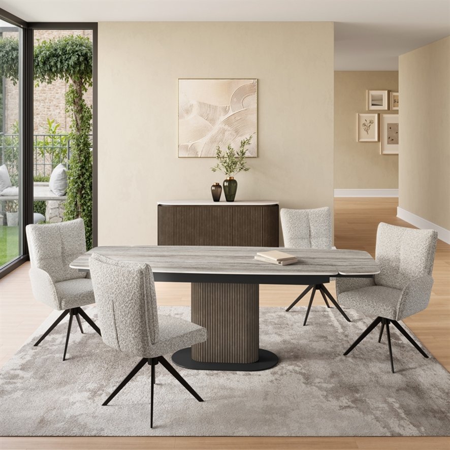 Torelli Furniture Ltd Modena - Ivory Grey Travertine Ceramic Sideboard