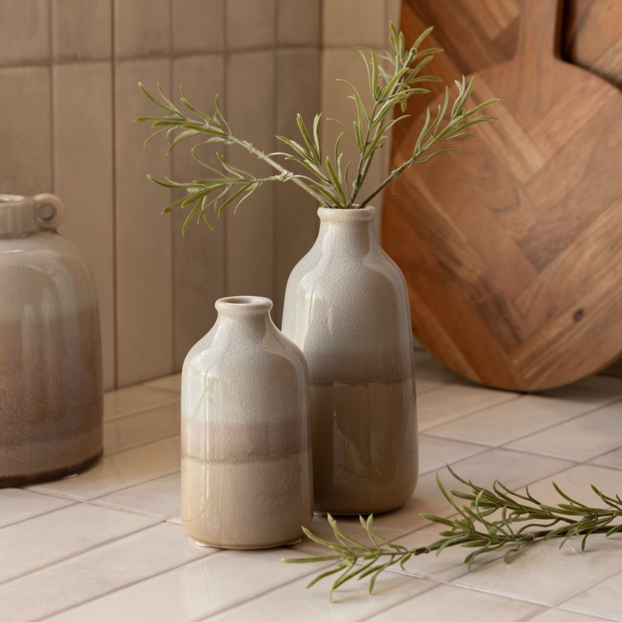 Gallery Direct Accessories - Lara Crackle Glaze Bud Vases Set of 2