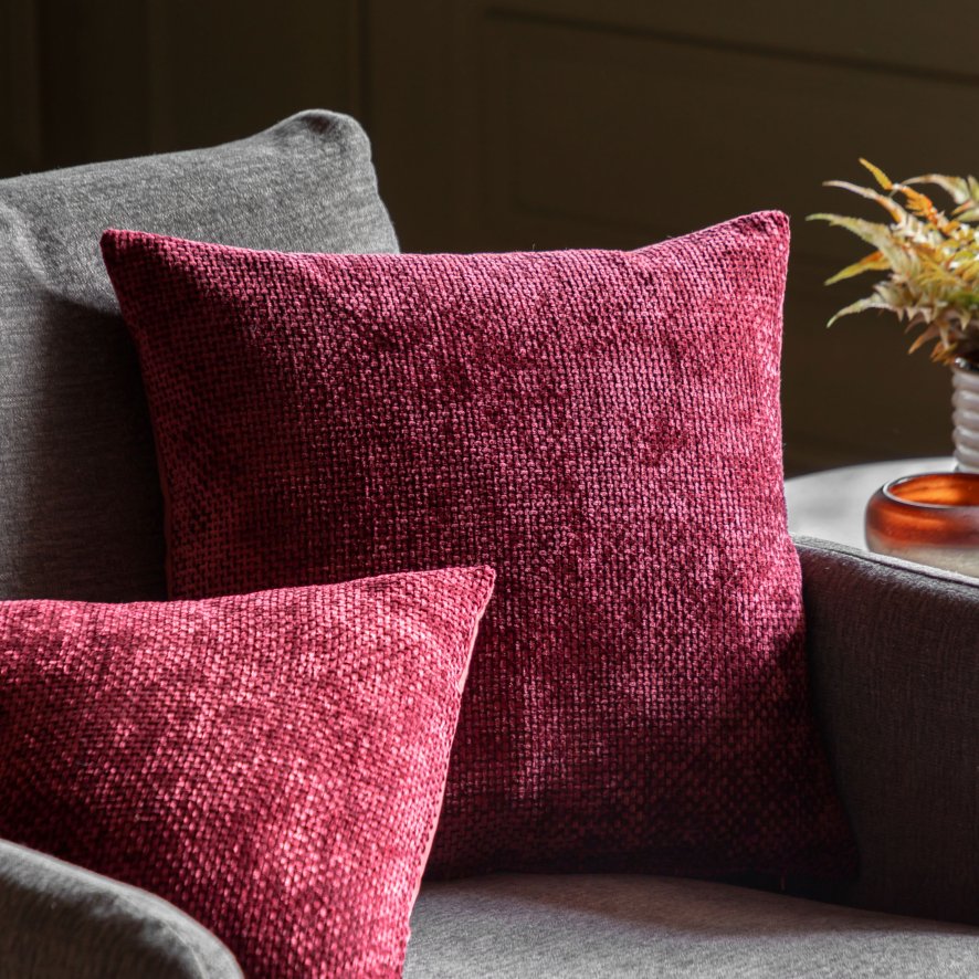 Gallery Direct Cushions - Basketweave Chenille Cushion Merlot (2pk)