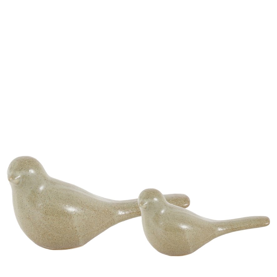 Gallery Direct Accessories - Rustic Bird Sculpture Fennel Green Set of 2