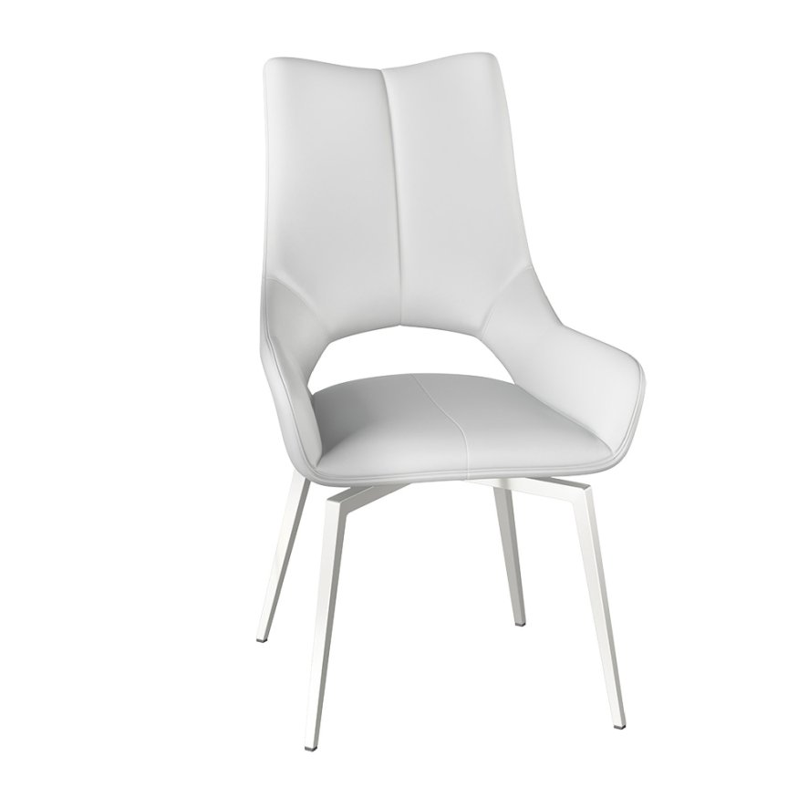 Torelli Furniture Ltd Spinello - Swivel Dining Chair (White PU)