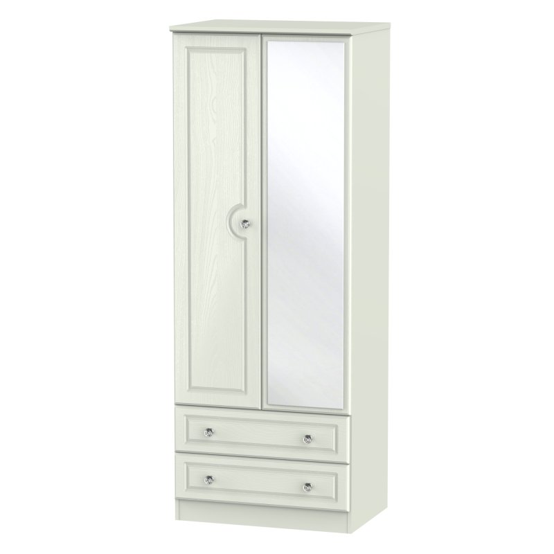 Welcome Furniture Dakota Bedroom - Tall 2ft 6in 2 Drawer Mirror Wardrobe