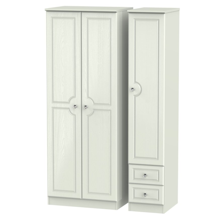 Welcome Furniture Dakota Bedroom - Tall Triple Plain and Drawer Wardrobe