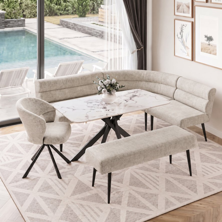 Torelli Furniture Ltd Abbott - Backless Bench (Champagne Fabric)