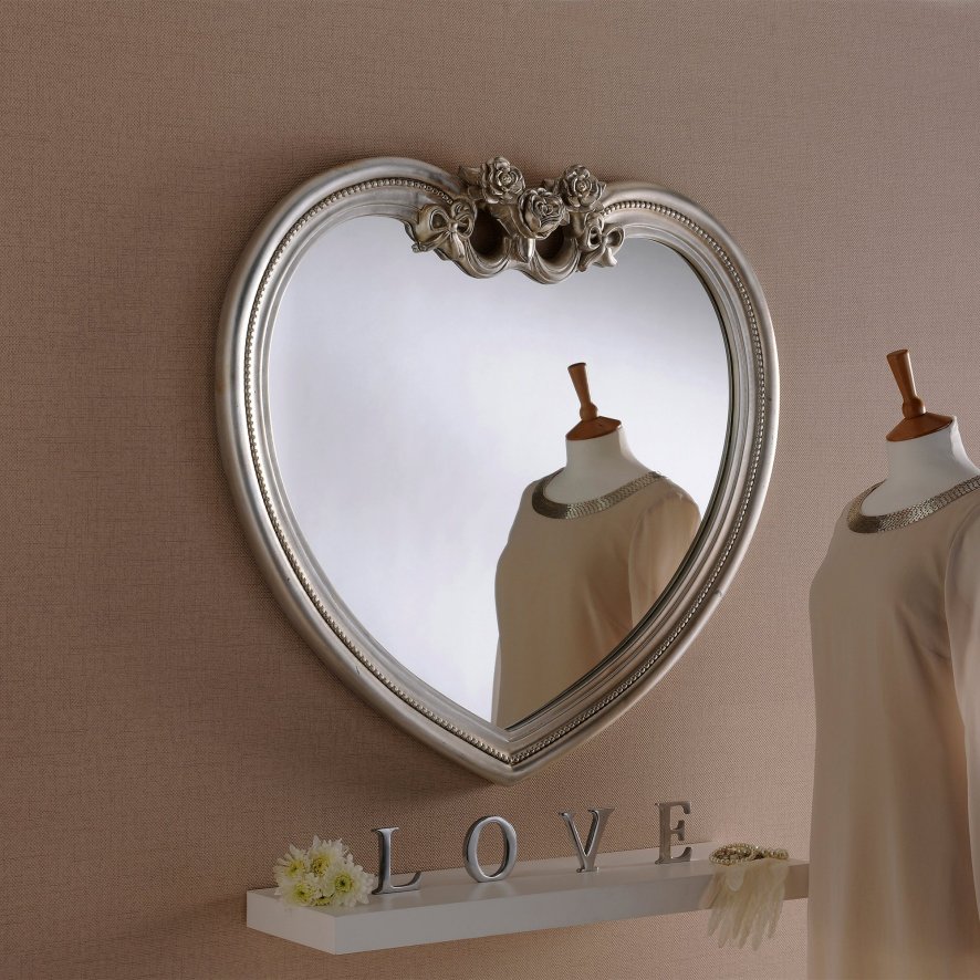 Yearn Glass Yg Mirrors - Silver Heart Mirror