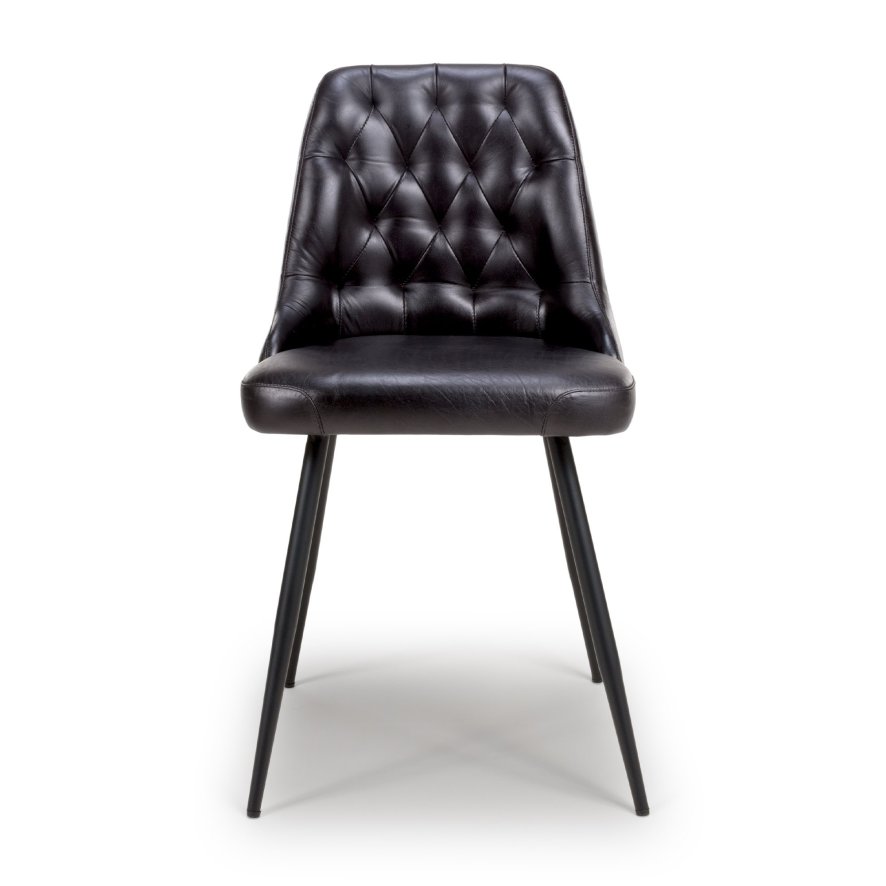 Furniture Link Bradley - Dining Chair (Black Buffalo Leather)