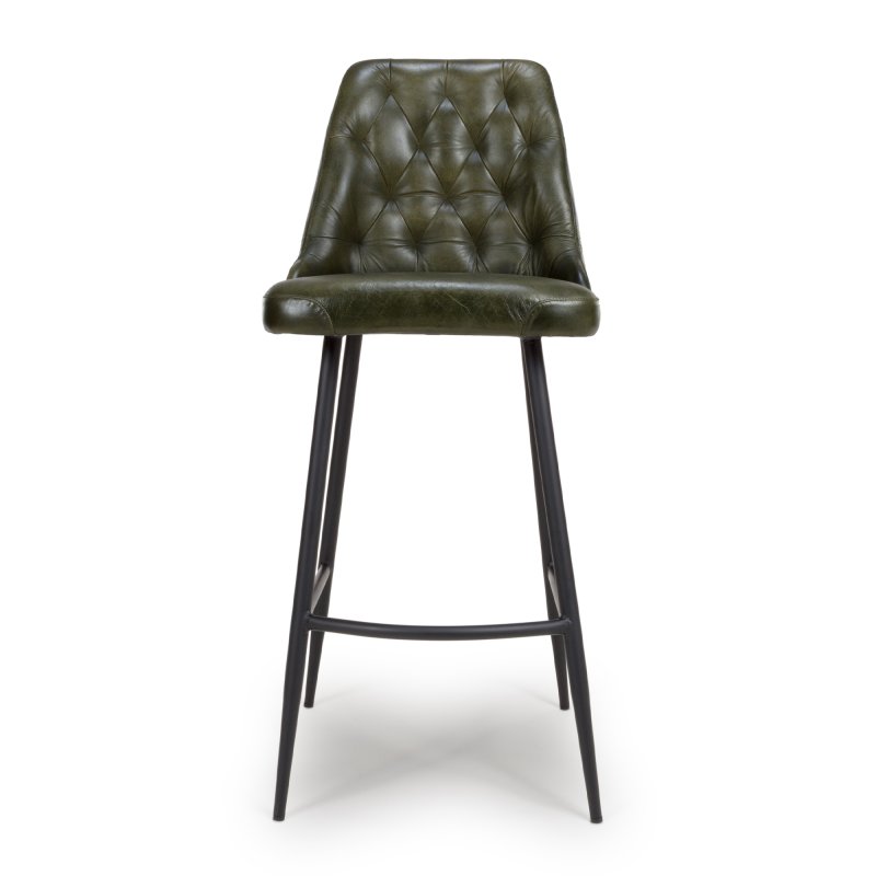 Furniture Link Bradley - Bar Stool (Green Buffalo Leather)