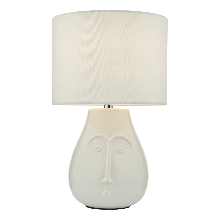 Dar Lighting Dar - Boris Table Lamp White Ceramic With Shade