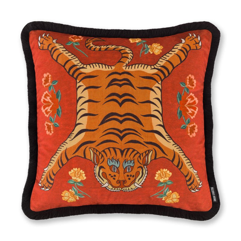 Paloma Home Paloma Home Cushions - Tibetan Tiger Feather Fill Scatter Red