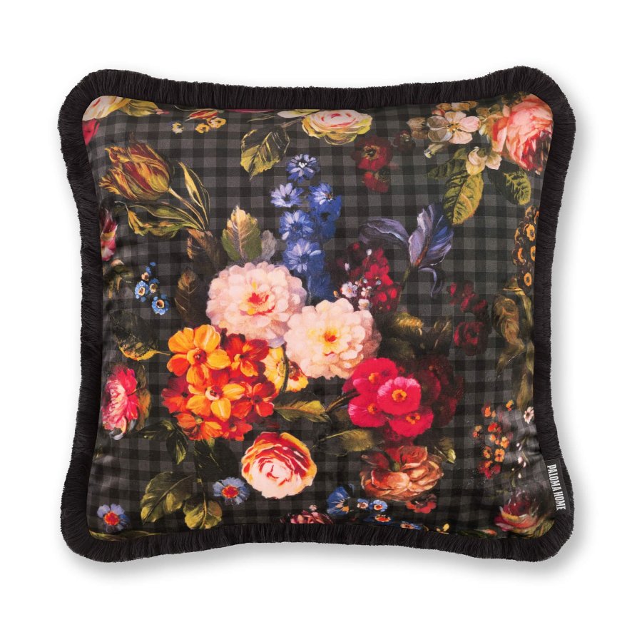 Paloma Home Paloma Home Cushions - Modern Floral Scatter Fibre Fill Black