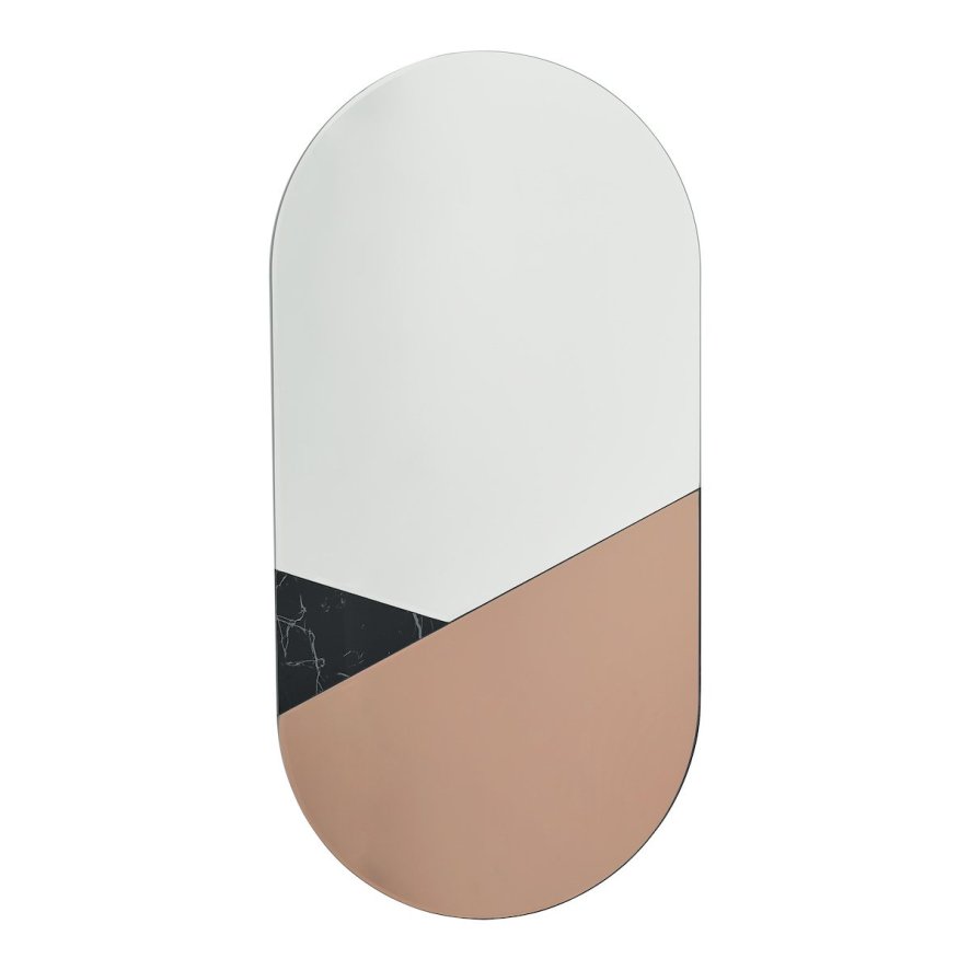 Dar Lighting Dar - Jalisa Oval Mirror Rose Gold Black