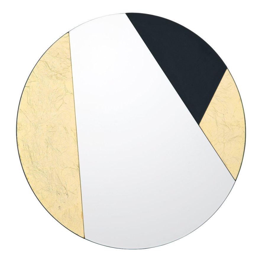 Dar Lighting Dar - Jonna Round Gold Leaf And Black Mirror