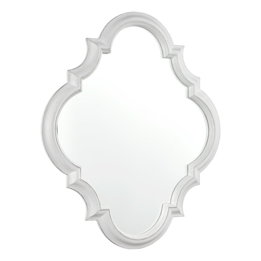 Laura Ashley Laura Ashley - Elisse Diamond Mirror Distressed Cream Gold