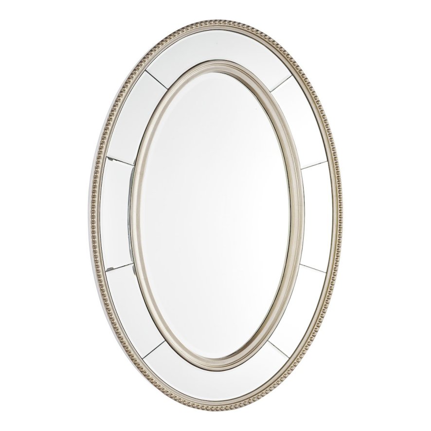 Laura Ashley Laura Ashley - Nolton Medium Oval Mirror With Distressed Border