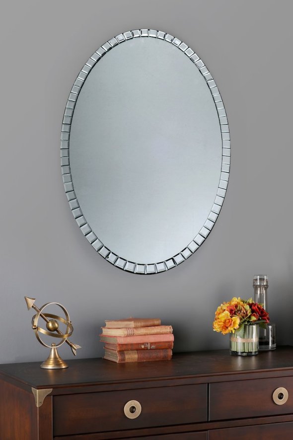 Laura Ashley Marcella Oval Mirror Clear Roomes Furniture