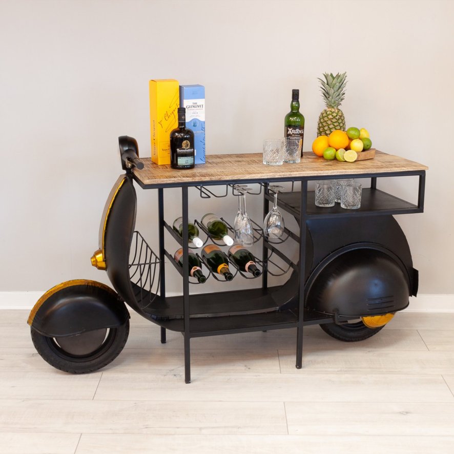 Samer Furniture Retro - Vespa Bar (Black/Gold)