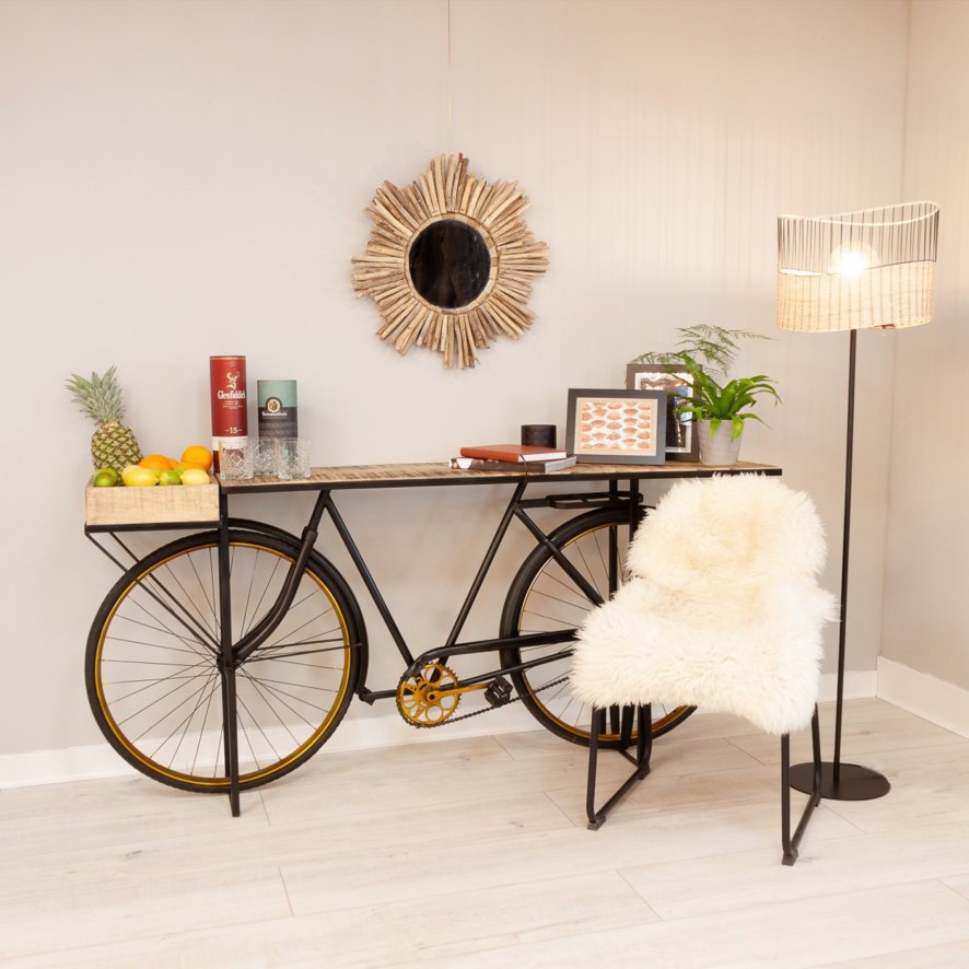 Samer Furniture Retro - Bicycle Console (Black/Gold)