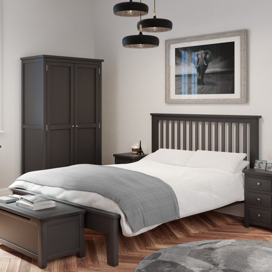 Classic Furniture Hartford - Double Bed Frame (Charcoal)