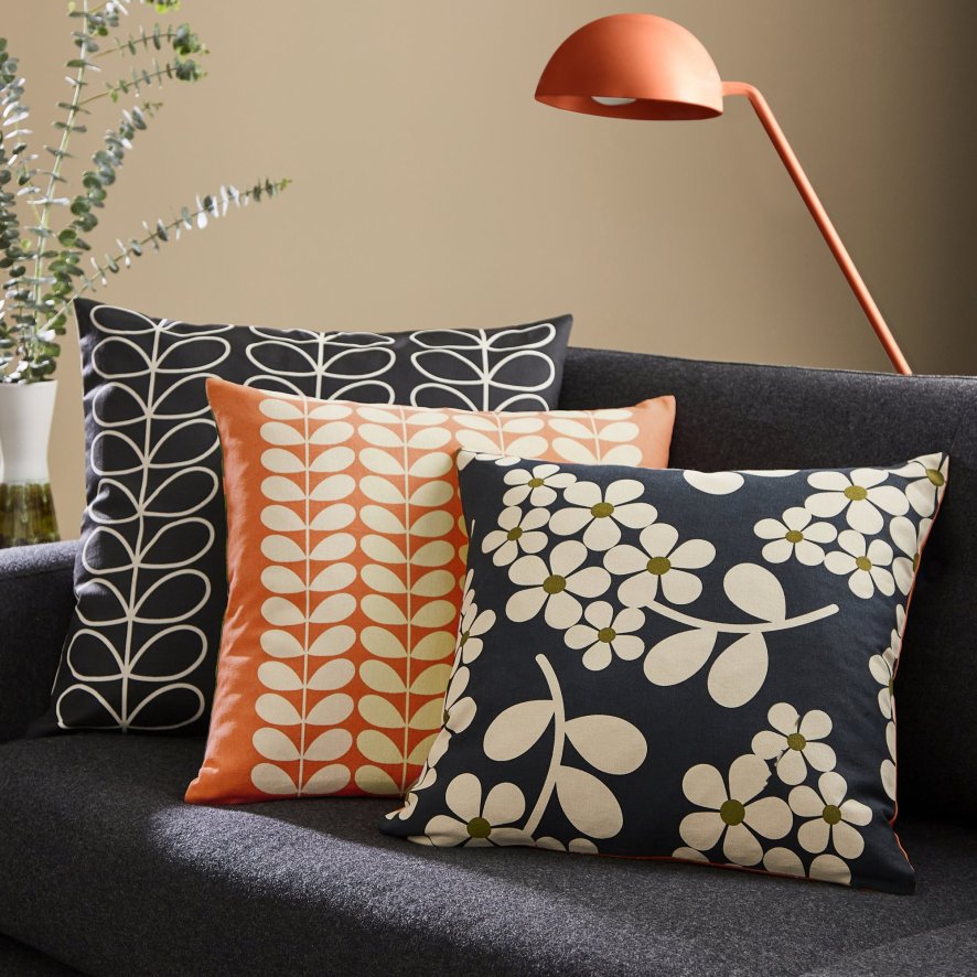 Orla Kiely Cushions Wisteria Navy Feather Roomes Furniture